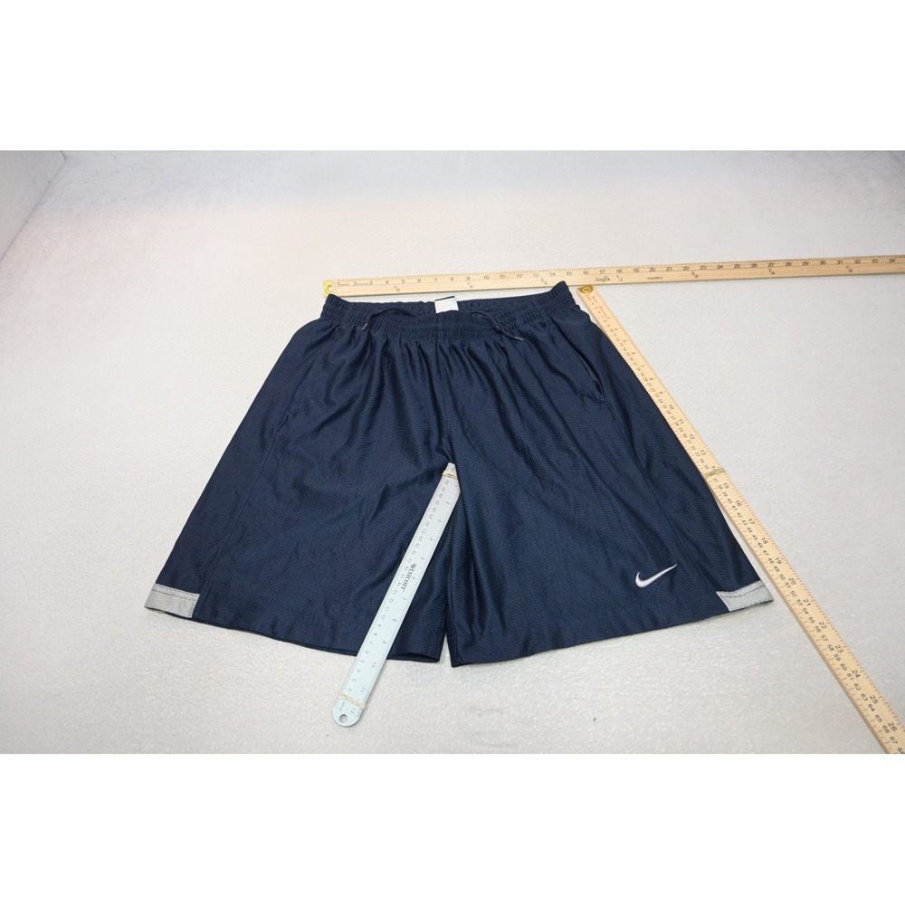 Nike Athletic Gym Shorts Men Size Large Navy Blue Mesh Performance Excellent